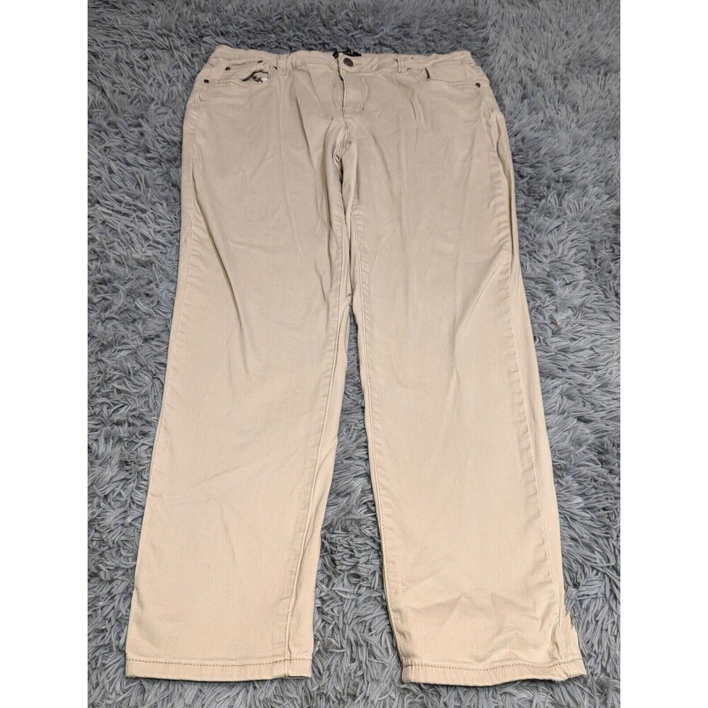 Earl Jeans Womens Size 16 Tan Denim Skinny Ankle Stretch Jean Measures‎ 34x28.5